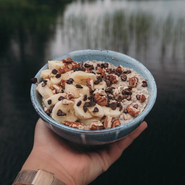 Basic Oatmeal with lake view