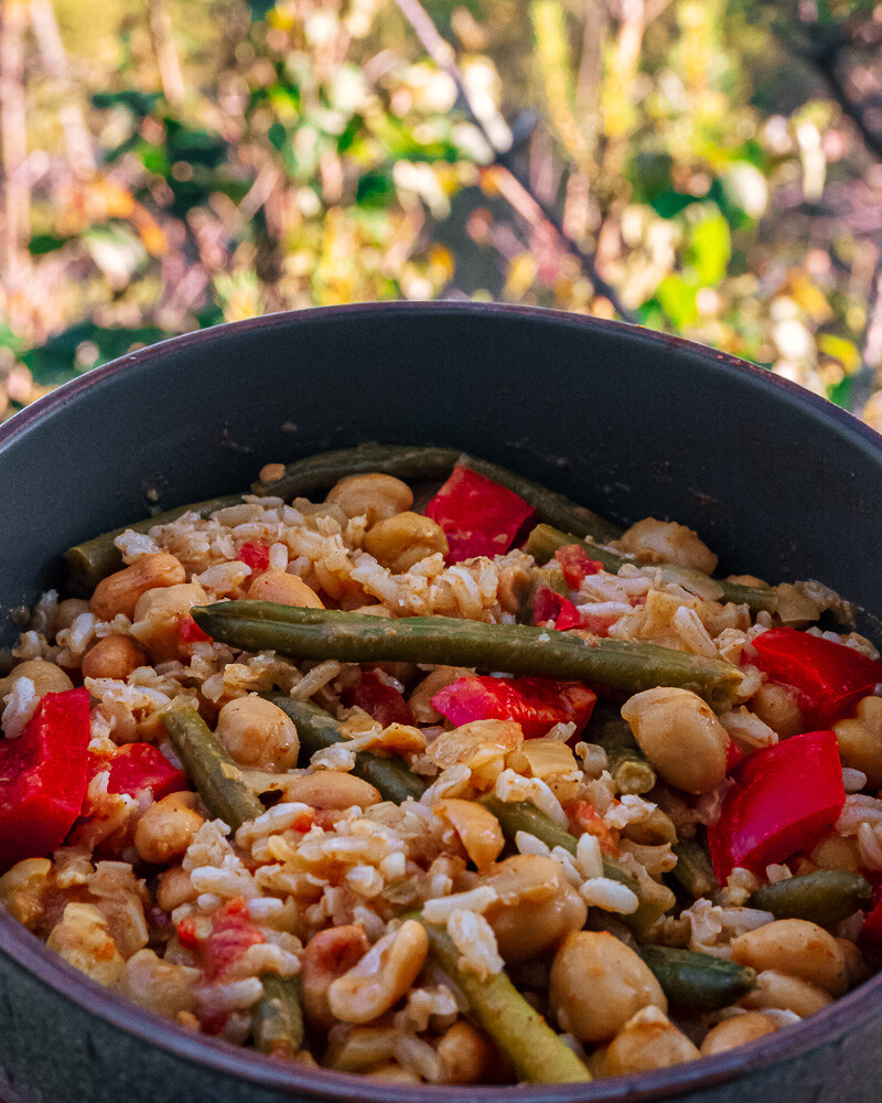 Green Bean and Chickpea Curry, Ultimate Camper Recipe for dinner