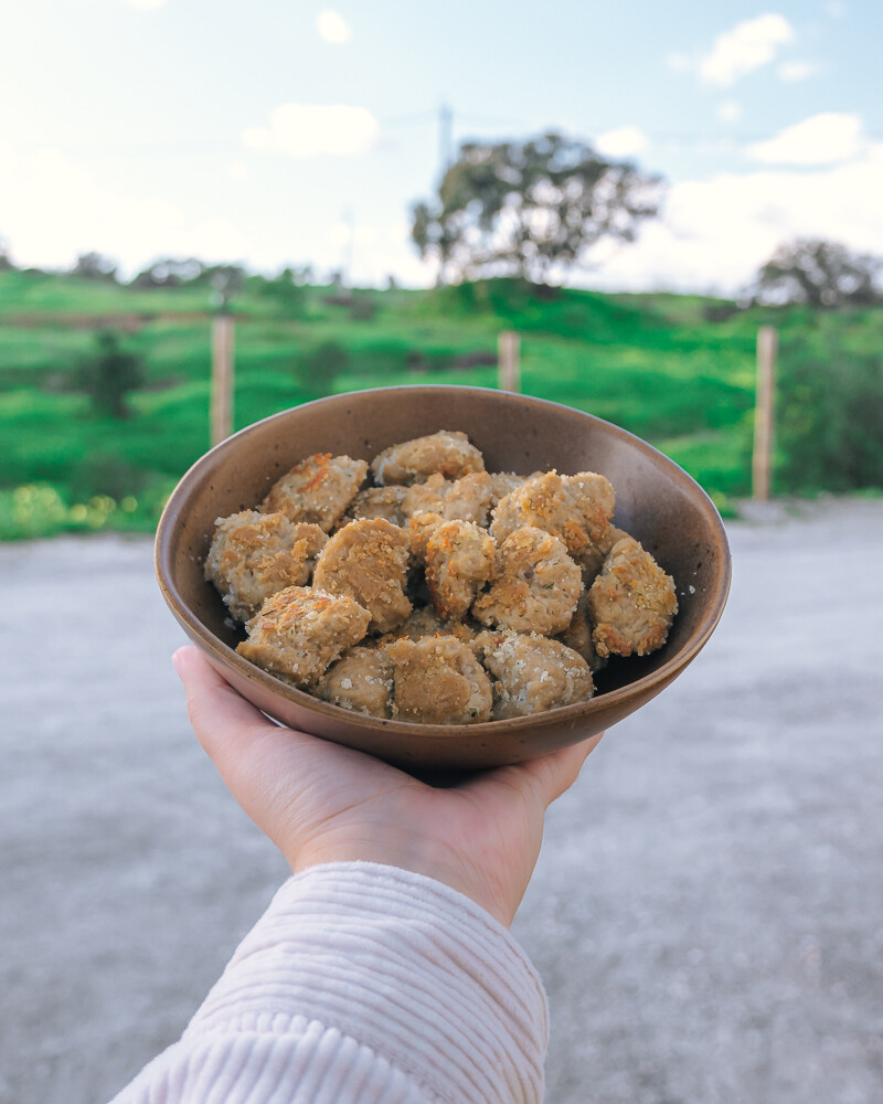 vegan chicken nuggets in a bowl