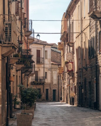 Street of a cute town in Sardinia. 